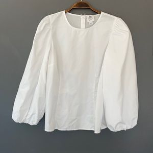 Women’s J Crew Long Sleeve Shirt Thomas Mason Size 2 White J8629.